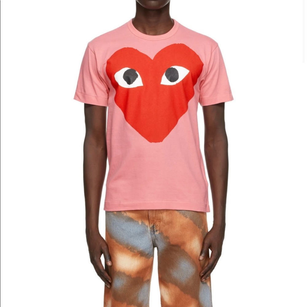 COMME DES GARÇONS PLAY - Pink & Red Big Heart T-Shirt